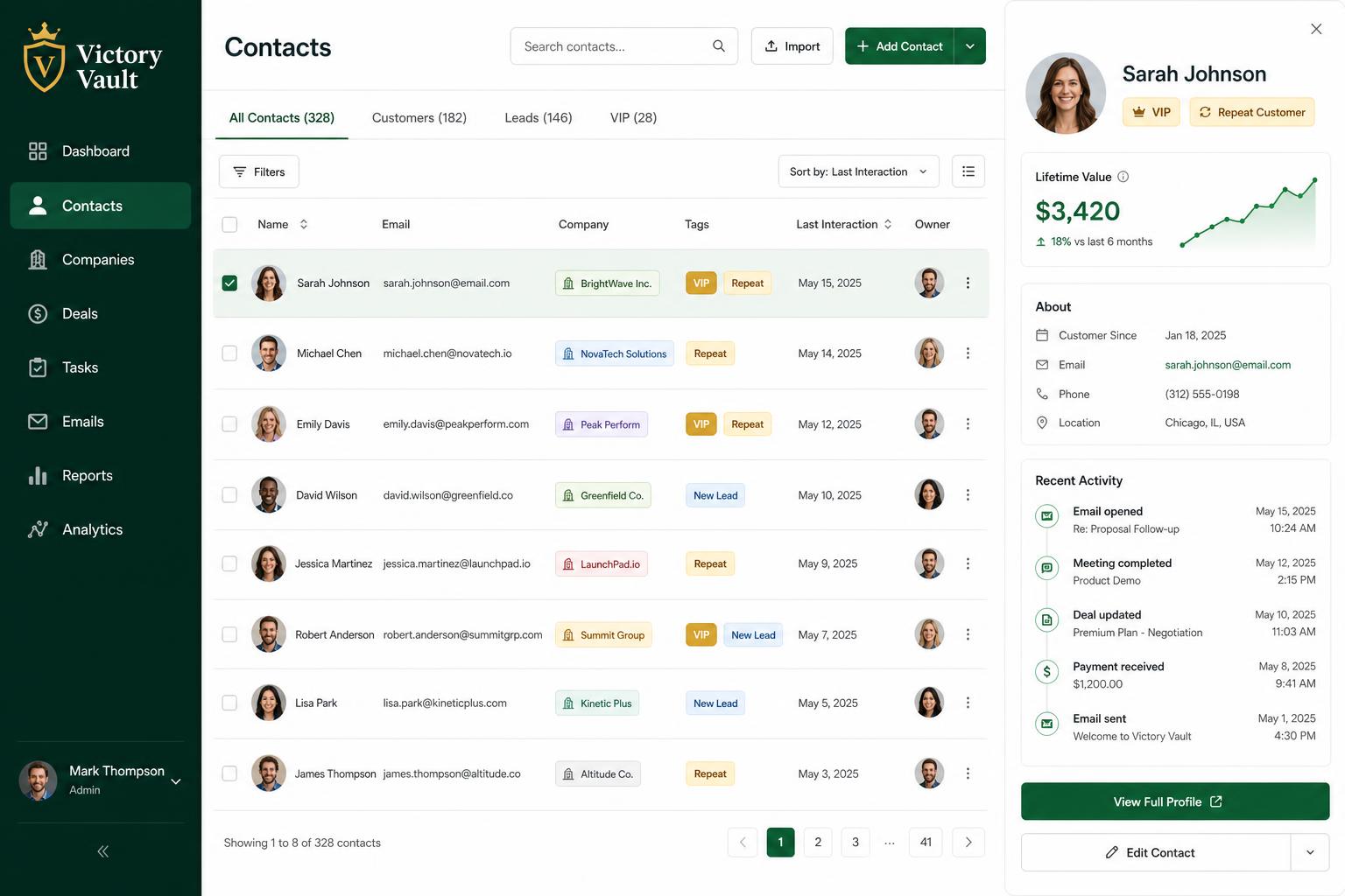 Built-in CRM